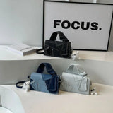 New Fashion Color Block Denim Square Shoulder Bag