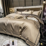 White Egyptian Cotton Bedding Set with Embroidery 4 pcs