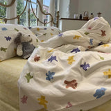 INS Gentle Pink Rose Bedding Set for Girls Women Kawaii 4 pcs