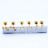 6Pcs Tiny Hypoallergenic Stainless Steel Stud Earrings