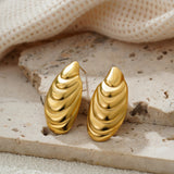 Vintage Gold Plated Snail Shell Earrings for Women