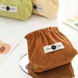Corduroy Elastic Storage Bag for Women - Large Capacity