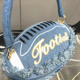 Luxury Designer Denim Ball Shape Evening Clutch Bag