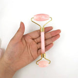 Natural Rose Quartz Gua Sha Roller Set for Face