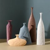 Ceramic Flower Vases Figurines Nordic Cylinder Pots