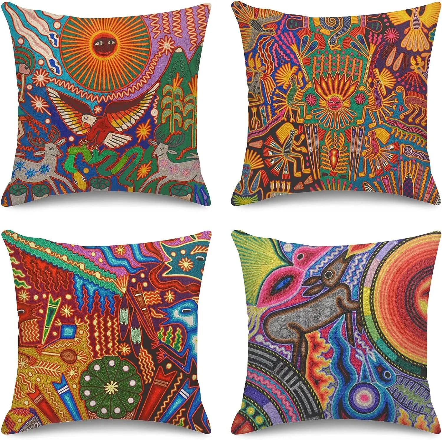 Colorful Bohemian Throw Pillow Cover for Home Decor