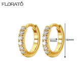 925 Silver Needle Crystal 9mm Small Hoop Earrings