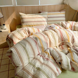 Korean Cotton Pink Stripes Duvet Cover 150x200 Size