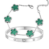 2pcs Sparkle Stainless Steel Bracelets for Women