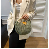 Casual Straw Woven Spherical Handbag for Women