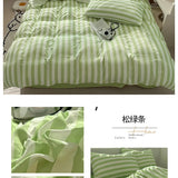 Washed Cotton Crepe Striped Quilt Set with Pillowcases 3-4
