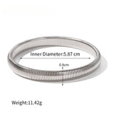 Stainless Steel Texture Flex Cuff Bracelet Women Gifts