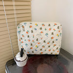 Quilted Cotton Retro Cherry Travel Cosmetic Bag  Clean Vanilla Store