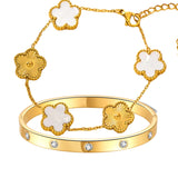 2pcs Sparkle Stainless Steel Bracelets for Women
