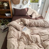 Bedding Set Ins Ambiance Blue Coffee Grid, 4-Piece Set