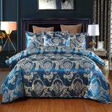 Floral Jacquard Satin Duvet Cover Set, 3 Piece