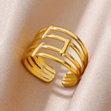 Gold Color Stainless Steel Rings for Women Men