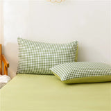 Black White Small Checks Printed Bed Set - 4 Pcs