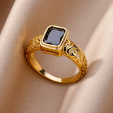 Gold Color Stainless Steel Adjustable Heart Ring