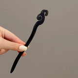New Women Fashion Simple Black Wood Hairpin