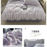 Washed Cotton Crepe Striped Quilt Set with Pillowcases 3-4
