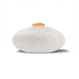 Luxury Ivory Pearl Egg Shape Clutch Bag for Parties