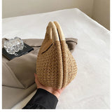 Casual Straw Woven Spherical Handbag for Women