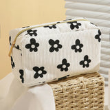 Ladies Corduroy Octagon Cosmetic Bag for Travel