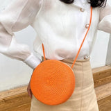 Summer Woven Straw Crossbody Bag for Women
