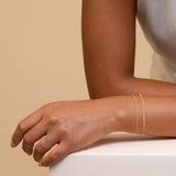 14K Dainty Gold Plated Stackable Bracelets for Women