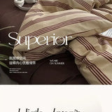 Bedding Set Ins Ambiance Blue Coffee Grid, 4-Piece Set