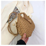 Woven Elegant Straw Woven Bag Solid Color Crossbody Bag