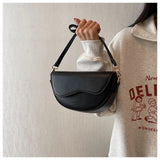 Small Leather Saddle Armpit Bags for Women Summer