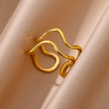 Irregular Geometric Chunky Opening Rings for Women