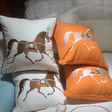 Luxury Horse Embroidery Cushion Cover Set of 2