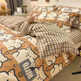 INS Gentle Pink Rose Bedding Set for Girls Women Kawaii 4 pcs