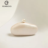 Shell Clutch Bag Acrylic Pearl Color Purse Women 2024