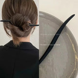 New Women Fashion Simple Black Wood Hairpin