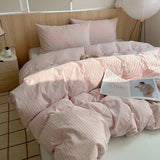 Korean Cotton Pink Stripes Duvet Cover 150x200 Size