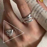 VENTFILLE 925 Sterling Silver Water Droplets Cross Ring