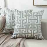 Modern Geometric Jacquard Pillow Cover with Zipper
