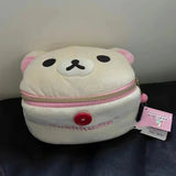 Kawaii Rilakkuma Plush Oval Makeup Bag for Girls