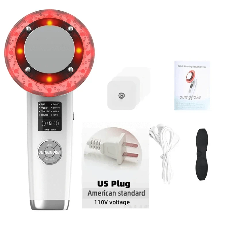 HIFU LED Red Light Face Lifting Machine Facial Appliance Skincare Red Light Therapy Vibrating Beauty Health Portable Airbrush - Clean Vanilla