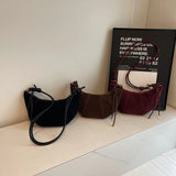 LEFTSIDE 2024 Retro Splicing Leather Shoulder Bag