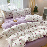 3-Piece Cartoon Heart Plant Floral Print Set