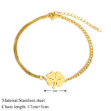 Stainless Steel Lucky Clovers Pendant Bracelet for Women