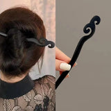 New Women Fashion Simple Black Wood Hairpin