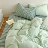 Simple Pink Stripe Bedding Set with Pillowcases 3pcs