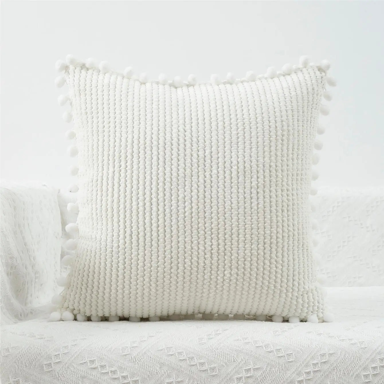 Beige Throw Cushion Cover 45x45cm for Kids Room