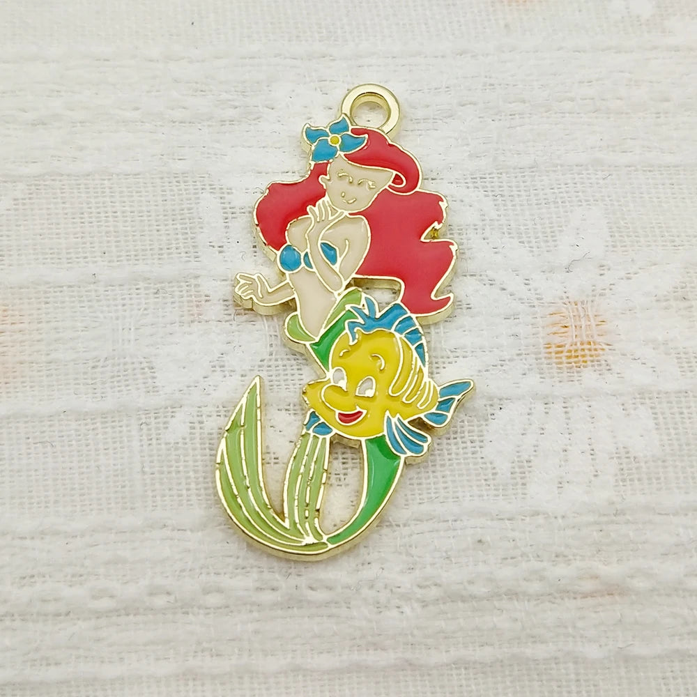 10pcs Gold Plated Mermaid Charms for Jewelry Making